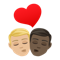 Kiss- Man- Man- Medium-Light Skin Tone- Dark Skin Tone emoji on Emojione